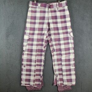 Burton Snowboard Pants Stow Cargo DryRide Ski Snow Suit Shell Plaid Small